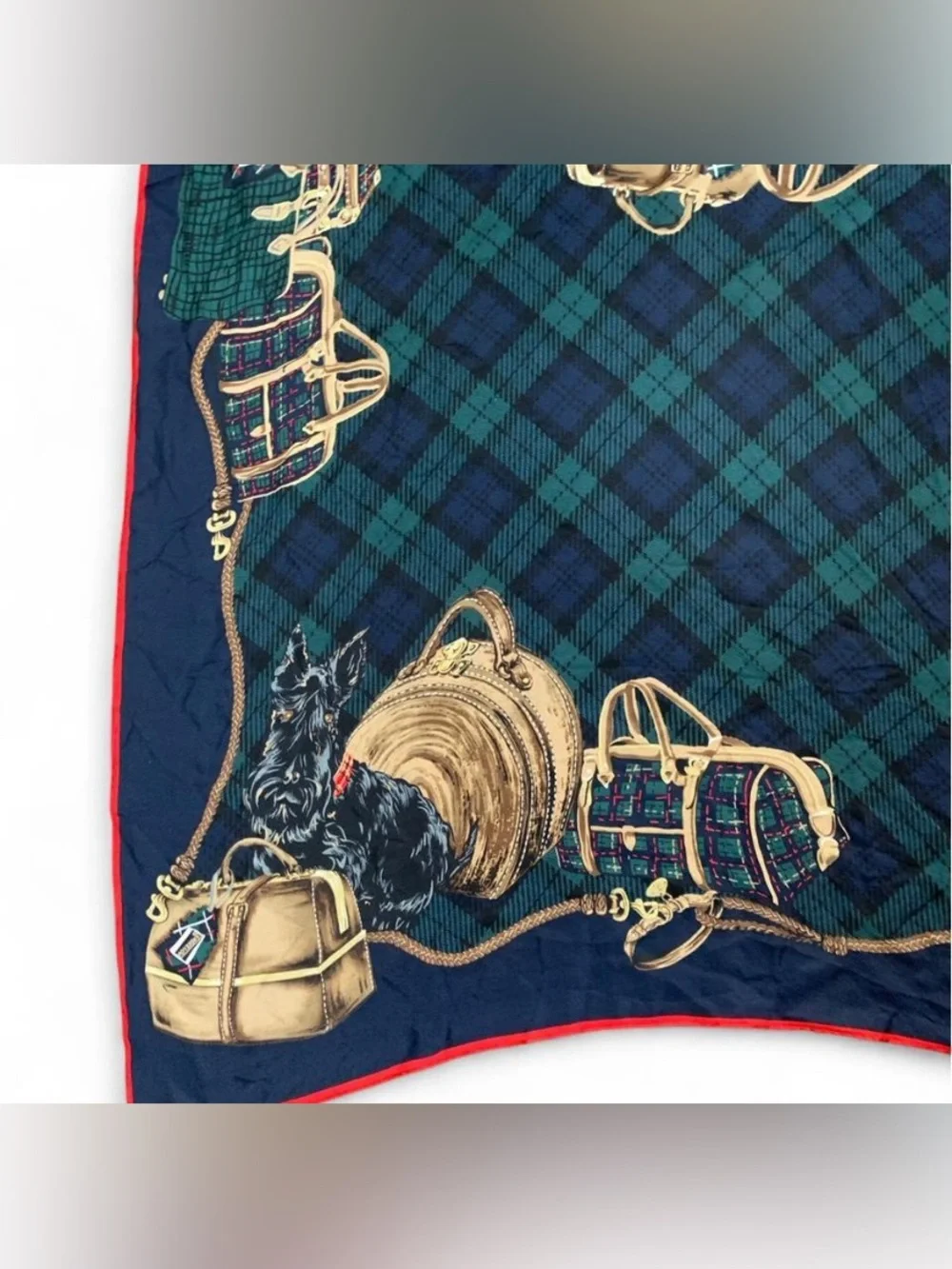 ✨ Vintage Pendleton 100% Silk Equestrian & Scottie Dog Square Scarf ✨